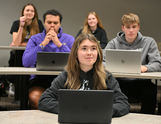 students sitting in classroom